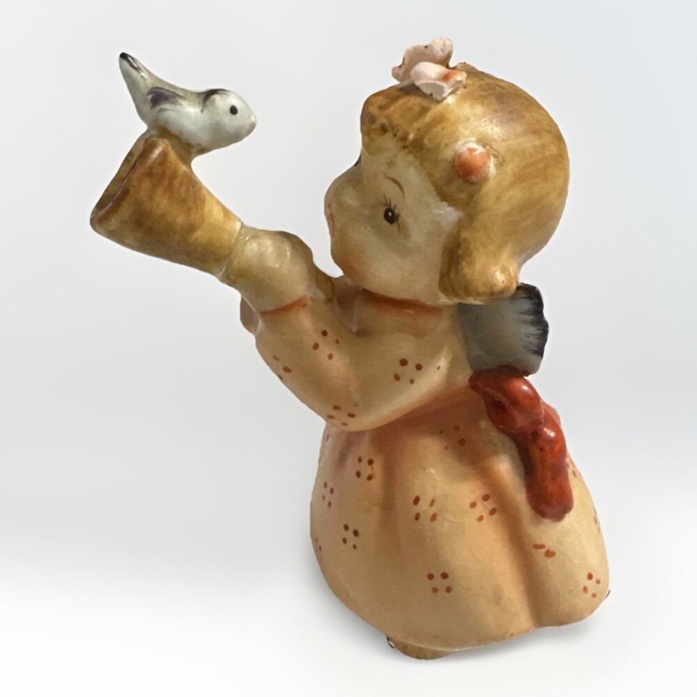 Vintage Lefton Angel Blowing Horn with Bluebird #149